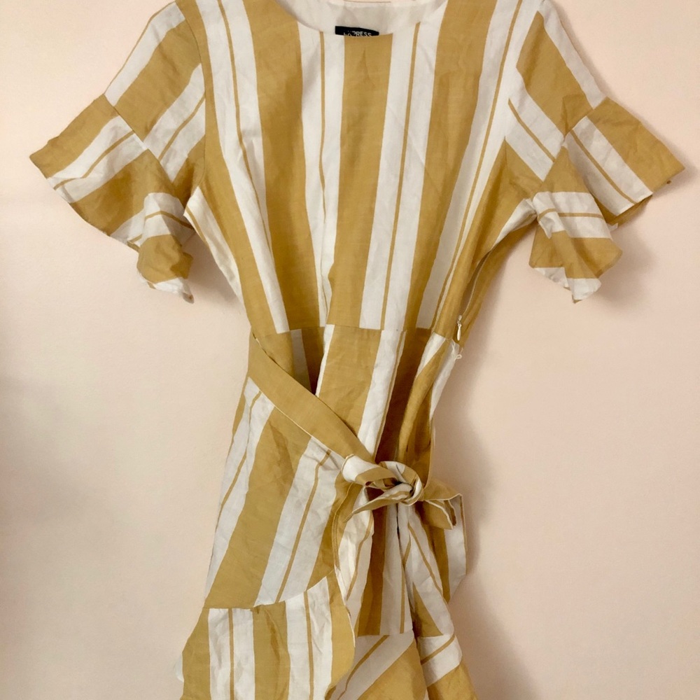 Express yellow striped dress